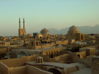 Zonsondergang over Yazd