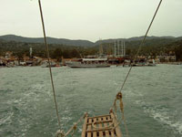 Blik op Kekova vanaf de boot