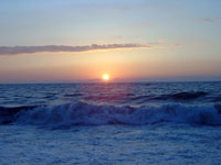een zonsondergang aan de zwarte zee
